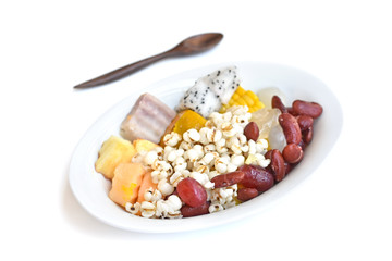 Healthy food of fresh red bean and quinoa