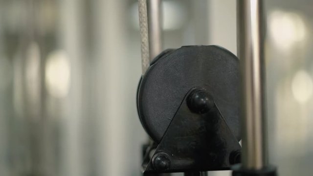 Work of equipment in the gym for people with disabilities. Close up.