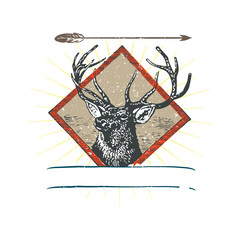 Wild deer logo illustration