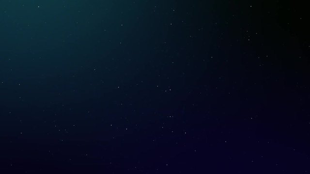 Particles moving slowly on black space with dark blue background