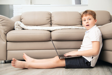 boy with laptop