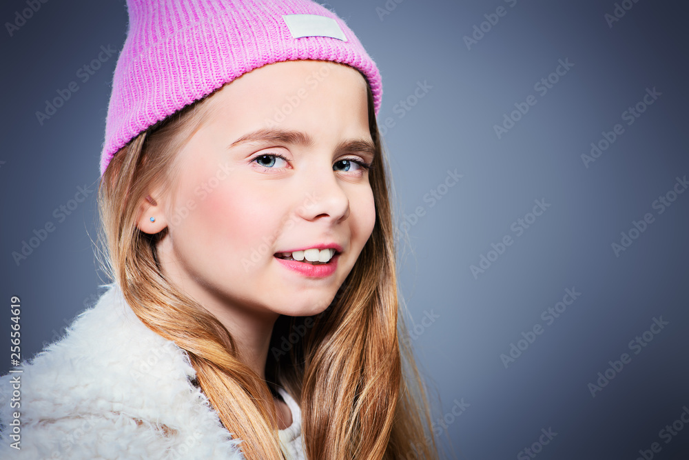 Sticker portrait of schoolgirl