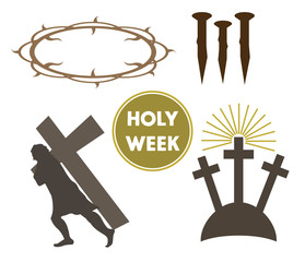 set of icons Holy week