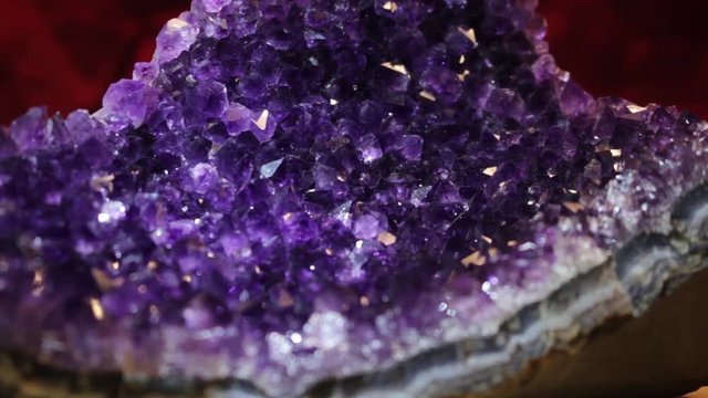 Purple Amethyst crystal macro close up 1