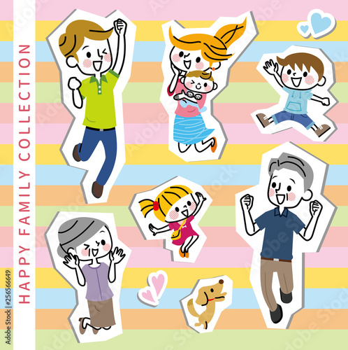 三世代家族 イラスト フチ有 Wall Mural Wallpaper Murals トラノスケ 三世代家族 イラスト フチ有 Wall Mural Wallpaper Murals トラノスケ