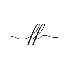 initials handwriting letters vector logo