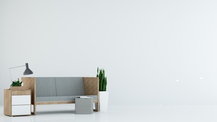 Relax space white background - Interior 3D Rendering  