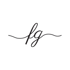 initials handwriting letters vector logo