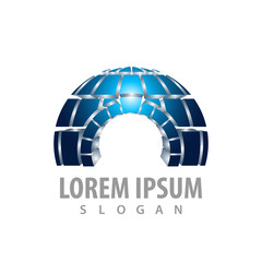 Igloo tech in 3D style concept design. Symbol graphic template element vector