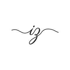 initials handwriting letters vector logo