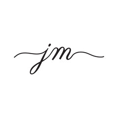 initials handwriting letters vector logo