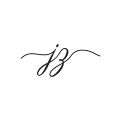 initials handwriting letters vector logo