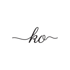 initials handwriting letters vector logo