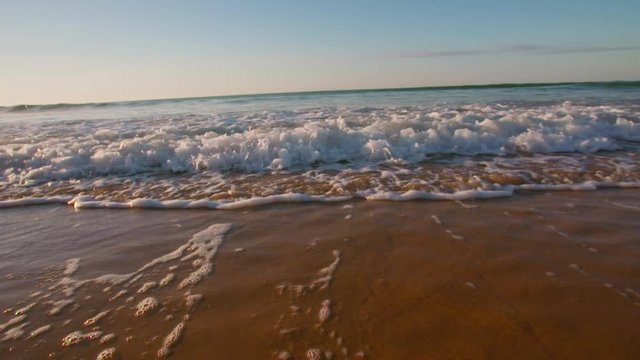 Slow motion of waves breaking in the Algarve, Portugal.