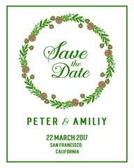 Vector illustration design elemen rose flower frame for writing save the date