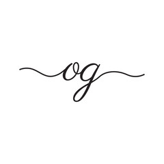 initials handwriting letters vector logo