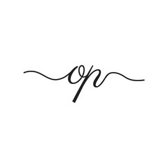 initials handwriting letters vector logo