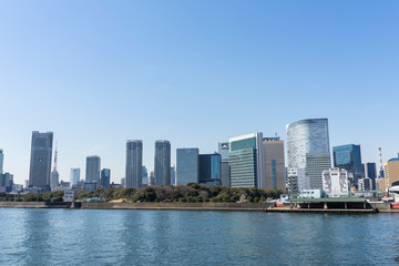 Fototapeta na wymiar 春の隅田川の風景 scenery of Sumida River in spring