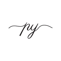 initials handwriting letters vector logo