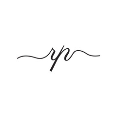 initials handwriting letters vector logo