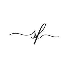 Obraz premium initials handwriting letters vector logo
