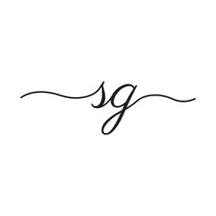 initials handwriting letters vector logo