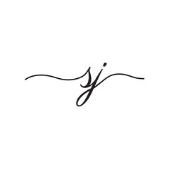 Obraz premium initials handwriting letters vector logo