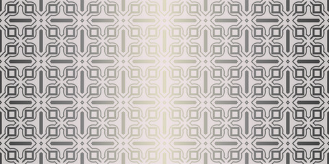 Vector Seamless Pattern With Abstract Geometric Style. Repeating Sample Figure And Line. For Fashion Interiors Design, Wallpaper, Textile Industry. Beige silver color