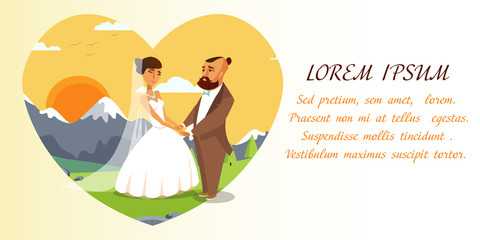 Wedding Invitation Vector Template with Text Space