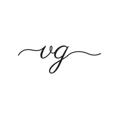 initials handwriting letters vector logo