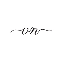 initials handwriting letters vector logo