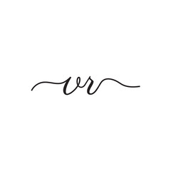 initials handwriting letters vector logo