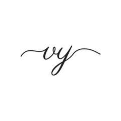 initials handwriting letters vector logo