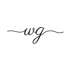 initials handwriting letters vector logo