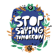 Round floral border with motivating fitness quote