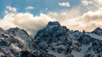 view of Slovenian alps with peak Ojstrica in the middle 