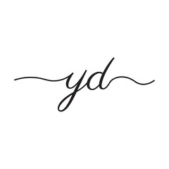 initials handwriting letters vector logo