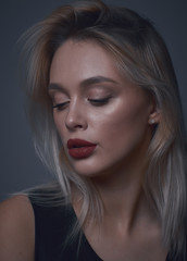 photoset of a girl with expressive lips