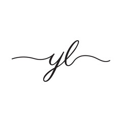 initials handwriting letters vector logo