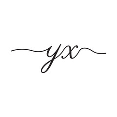 initials handwriting letters vector logo