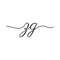 initials handwriting letters vector logo