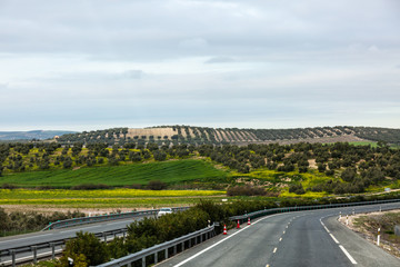 Road and hills near Sevilla