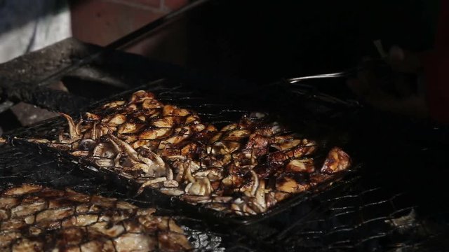 cooking seafood on the Asian market