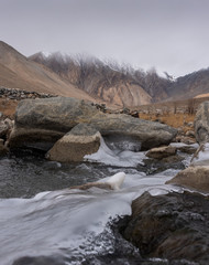 Leh Ladakh - Leh, Ladakh, India Beautiful View - River And Mountains   Ladakh, India.