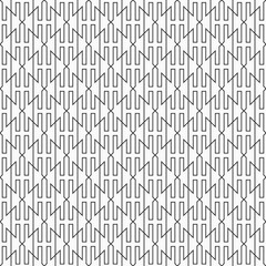 Abstract seamless pattern of regularly repeating geometric shapes. Vector monochrome background.