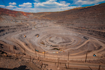 aerial view of iron ore quarry
