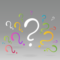 Question signs colorful vector illustration