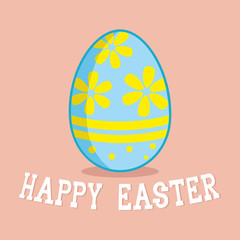 Blue easter egg on a pink background.