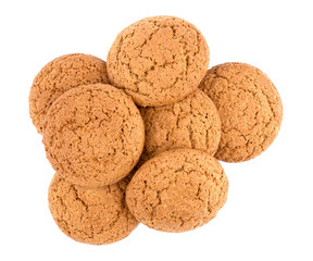 oat cookies on white background