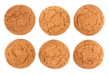 oat cookies on white background